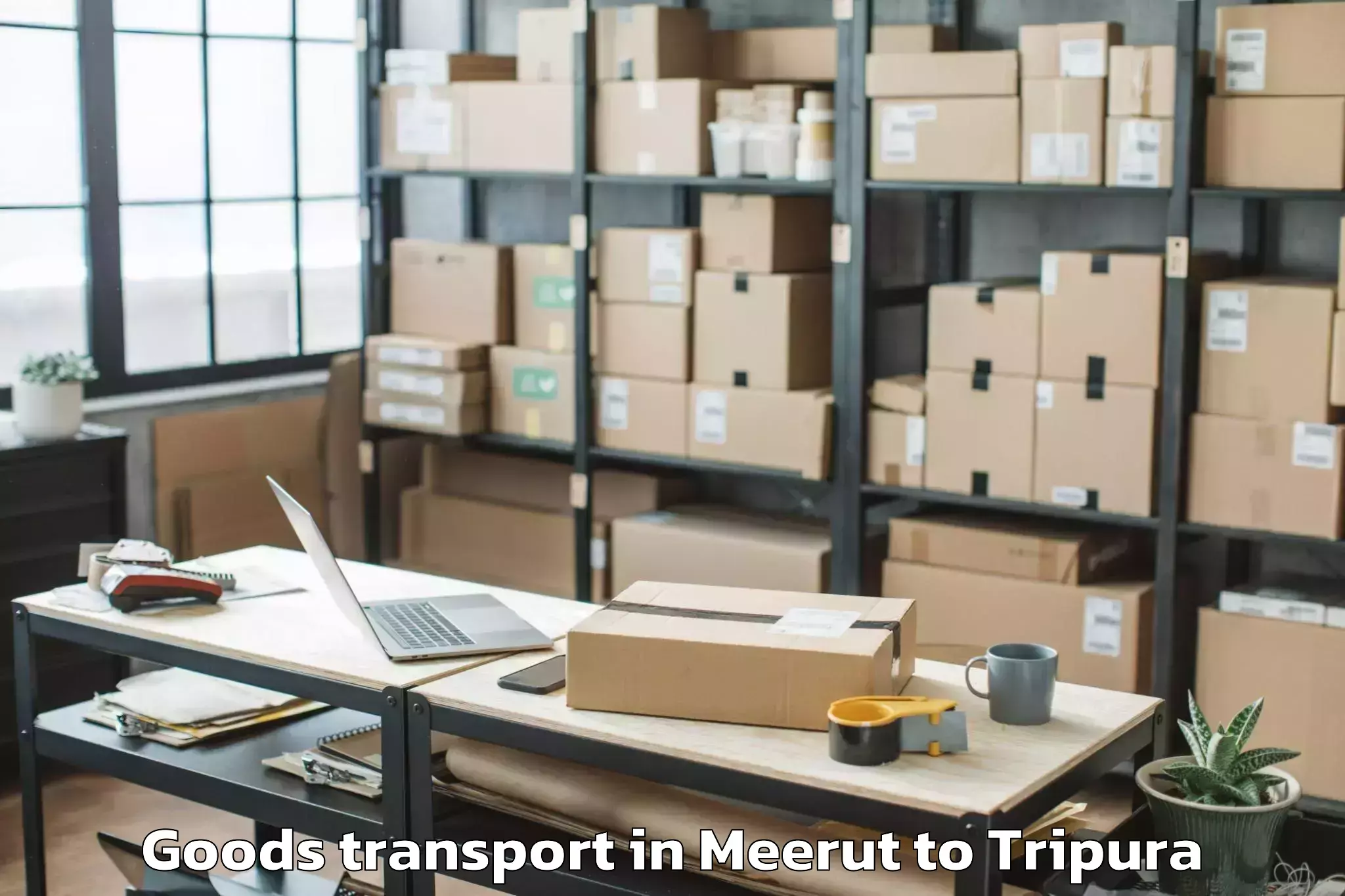 Professional Meerut to Ambassa Goods Transport